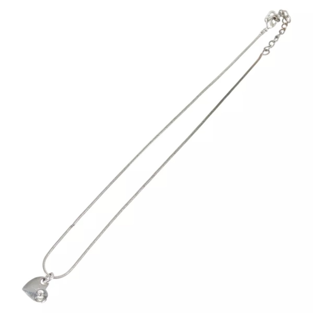 Christian Dior initial Silver Heart Pendant Necklace